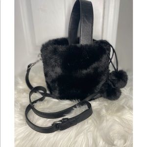 Mini faux fur handbag/crossbody